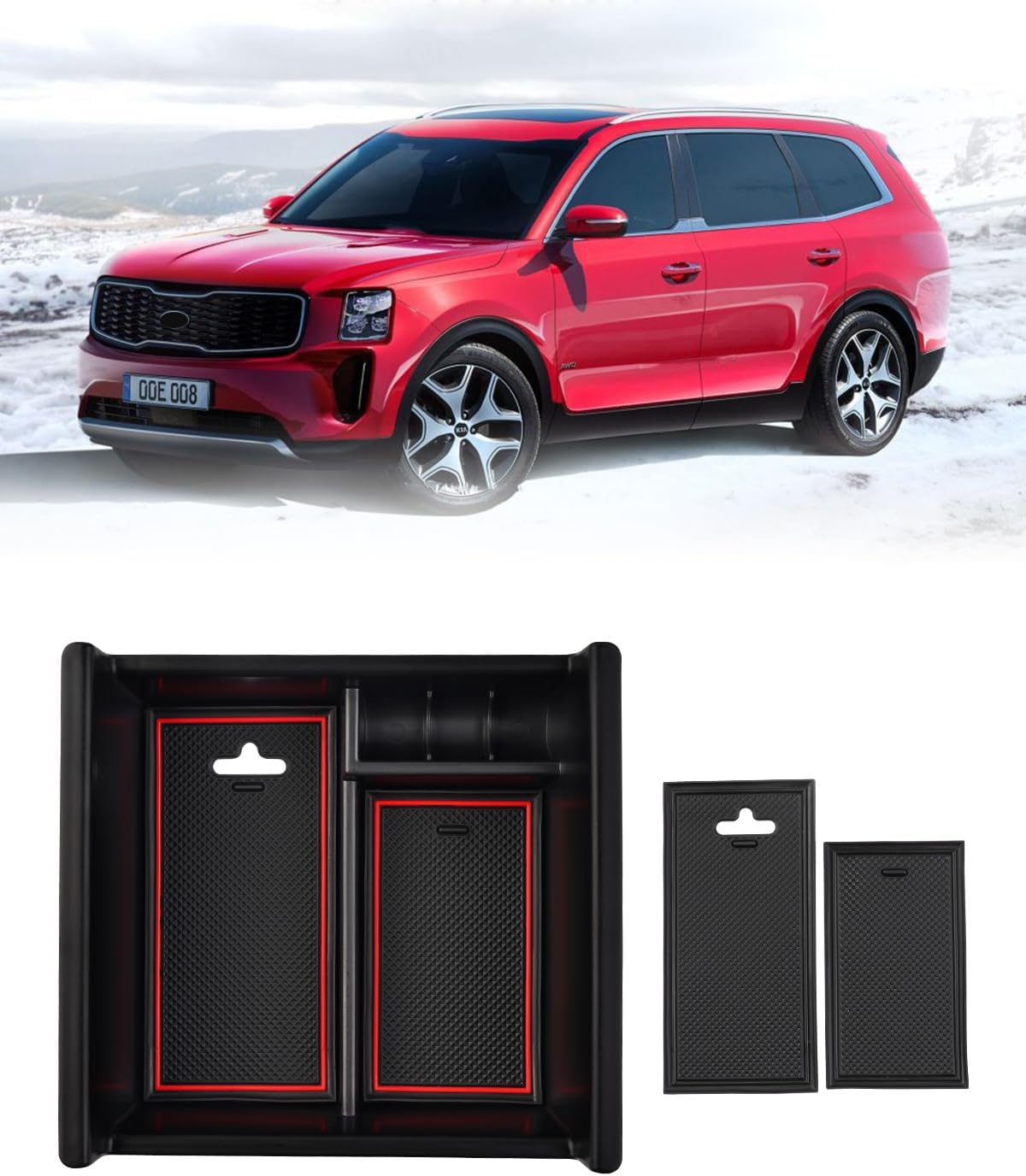 FIILINES Center Console Organizer Compatible with Kia