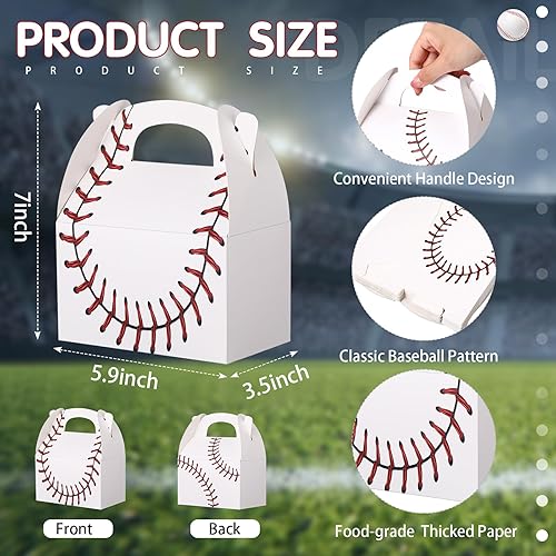 Miniatura 9 de Aoriher 30 cajas de regalo de fiesta de fútbol, cajas de regalo de fiesta temática con asas, decoraciones de fiesta, bolsas de cartón, cajas de