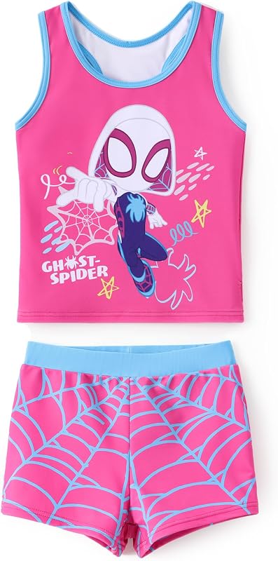 Toddler Girls Two Pieces UPF 50+ Tankini Rash Guard Set Swimsuit