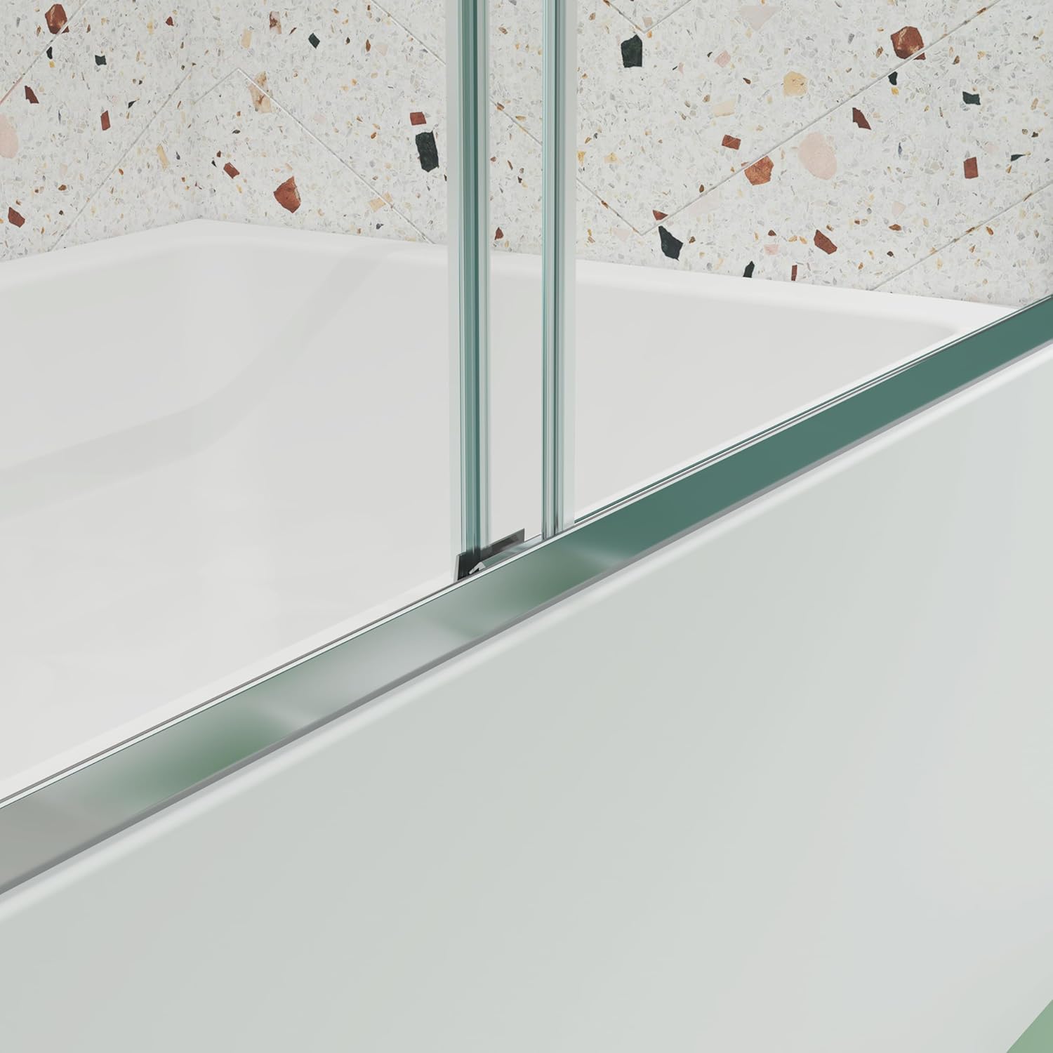 48"x70" Frame Glass Double-Sided Sliding Bathroom Shower Door with 1/4" Clear SGCC Tempered Glass Nano Inside and Explosion-Proof Film Outside Stainless Steel Hardware Chrome