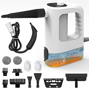Steam Cleaner 3-Level Adjustable Handheld Steam Cleaner 15s Heat-Up 400ML Large Capacity Steamer Cleaning with 14 pcs Accessories