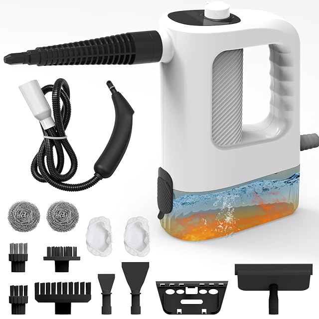 Steam Cleaner 3-Level Adjustable Handheld Steam Cleaner 15s Heat-Up 400ML Large Capacity Steamer Cleaning with 14 pcs Accessories