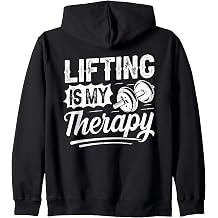 Lifting is My Therapy Motivational Gym Zip Hoodie