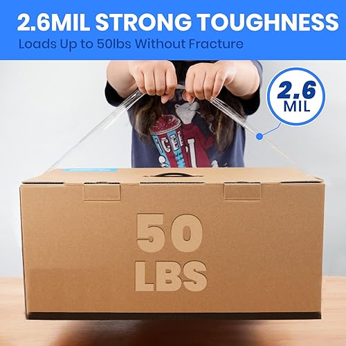 Miniatura 3 de ADHES Cinta de embalaje Cinta de envío Cinta de embalaje para cajas móviles, 54.68 yardas por rollo 1.88 pulgadas de ancho 2.6 mil de grosor