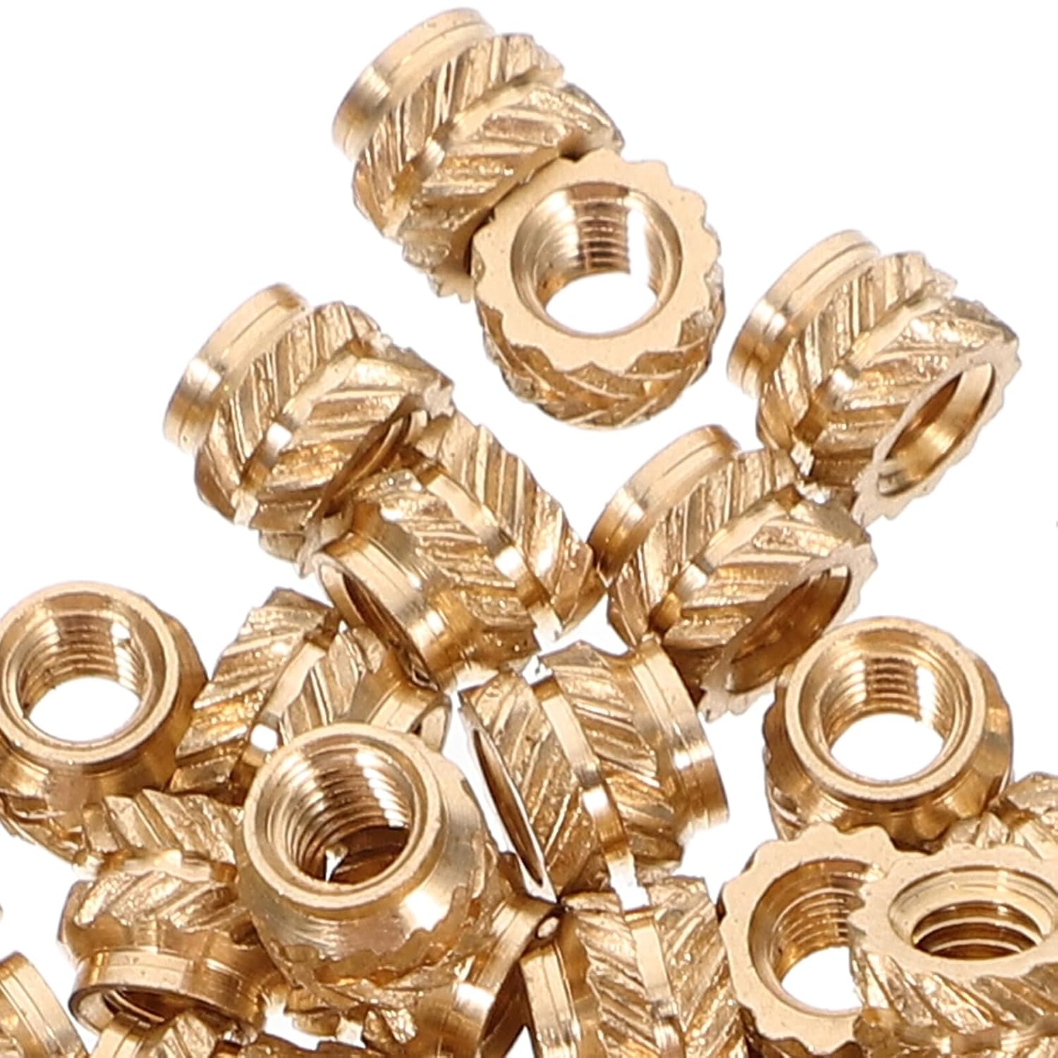 120pcs Copper Threaded Heat Set Inserts, Knurled Internal Thread