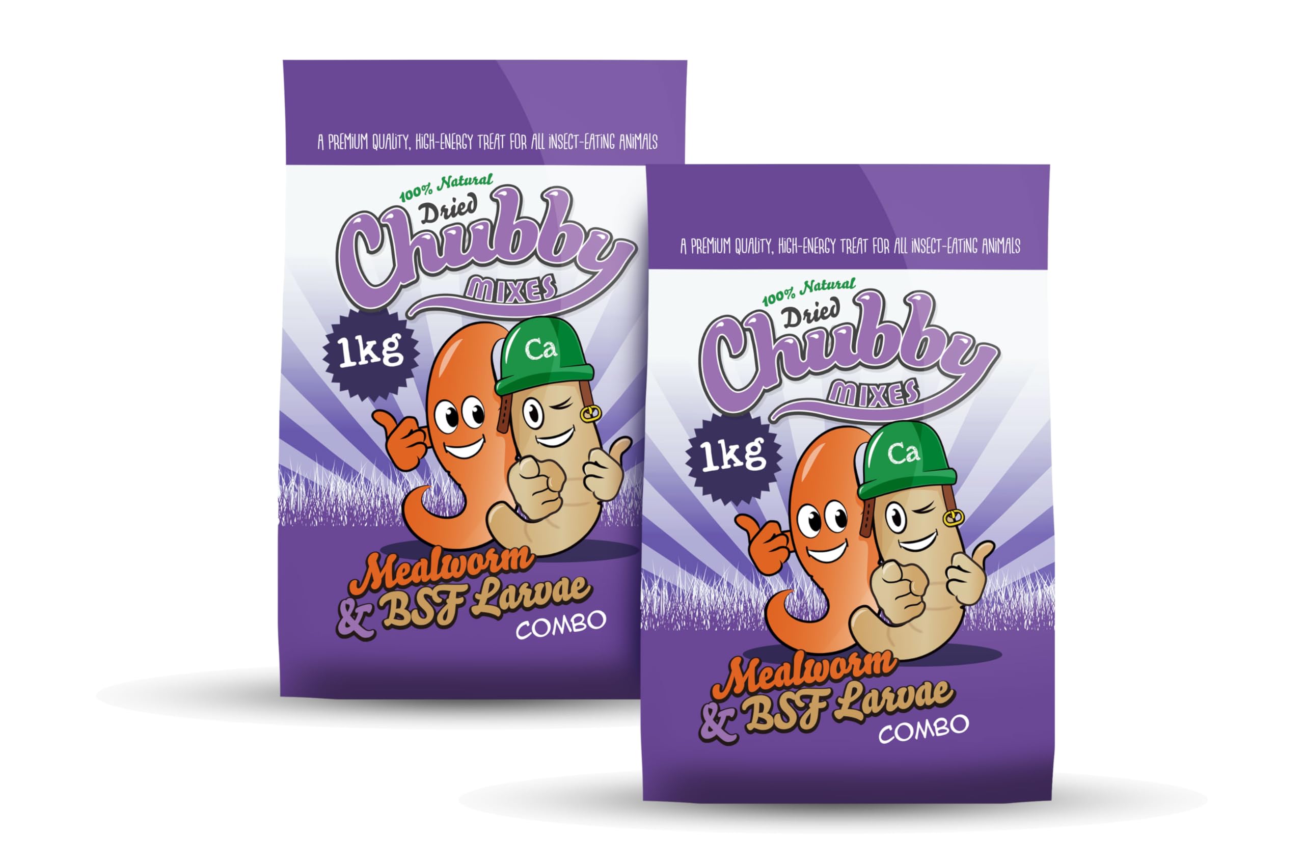Chubby Mealworms Dried Mealworms and Calci Worm Mix (2kg), Dried Mealworm & Calci Worm, Calciworms Treats More Calcium than Meal Worm For Wild Birds, Protein Rich for Birds, Reptiles
