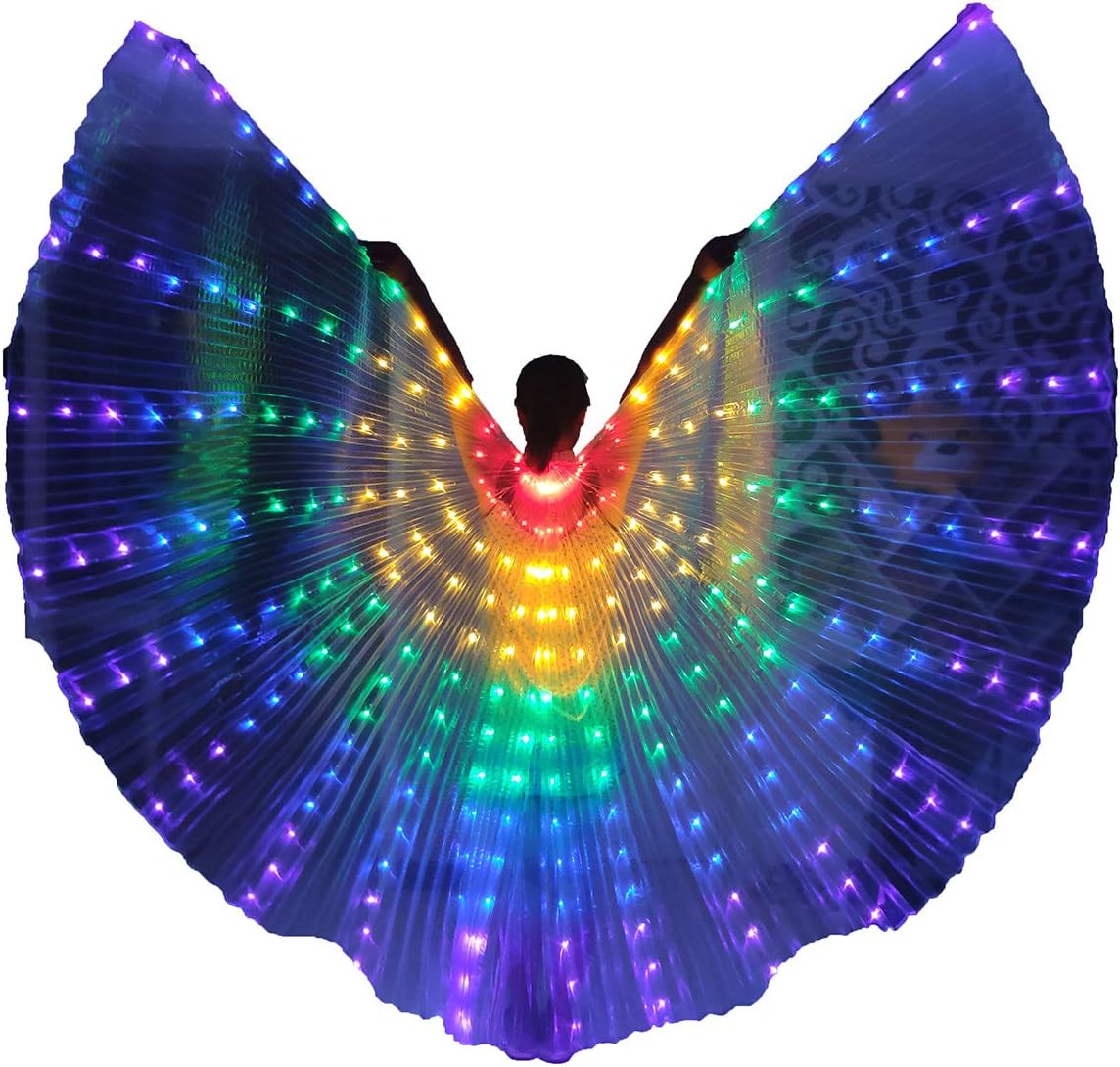 Women Christmas Costume LED Belly Dance Isis Wings Adult Glow Cape…