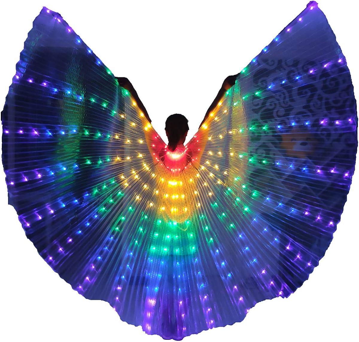 W WINTMING Disfraz de Navidad para mujer con luces LED para danza del vientre capa brillante para adultos