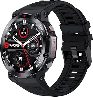 GABLOK Smartwatches Smartwatch 1.32 Inch Bluetooth Call IP67 Rainproof 15 Days Standby Sports Watch 400mAh Electronics (Color : Red 1, Size : 1)