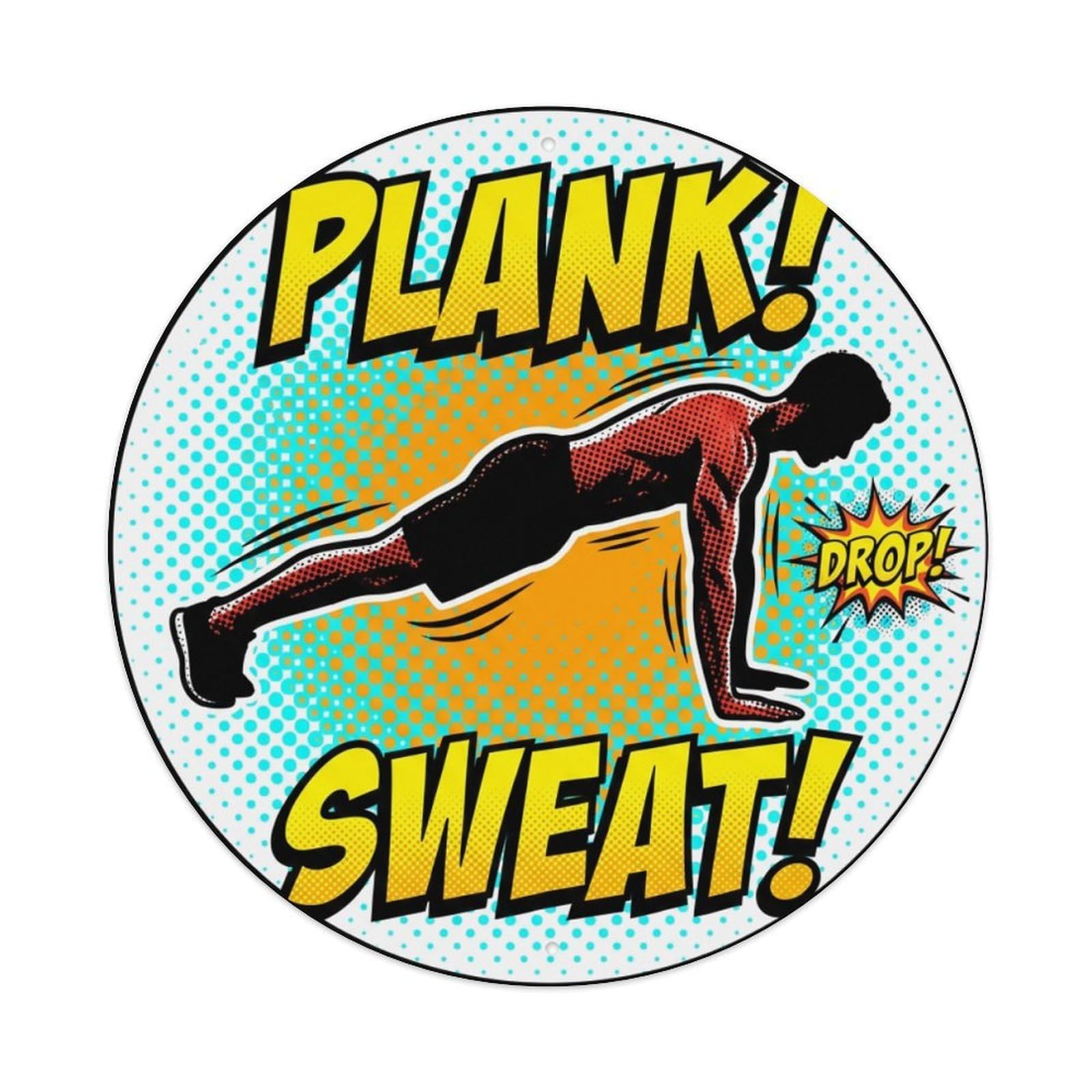 Fyrn Style Metal Tin Sign Gym Fitness Workout Motivation Exercise Sweat