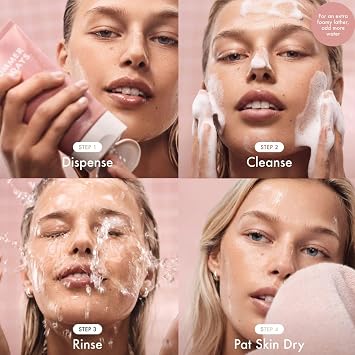 Summer Fridays Pink Dew Gel Facial Cleanser - pH-Balanced Foaming Gel Face Wash for Oily, Blemish-Prone + Sensitive Skin - Refreshing + Hydrating Gentle Face Cleanser for Soft, Radiant Skin(1.7 fl oz)