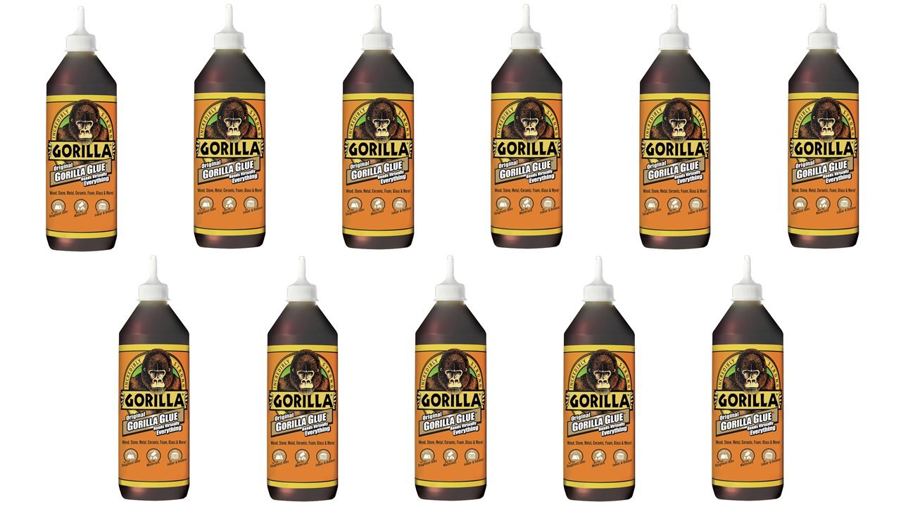Gorilla Original Waterproof Polyurethane Glue, 36 ounce Bottle, Brown, (Pack of 11)