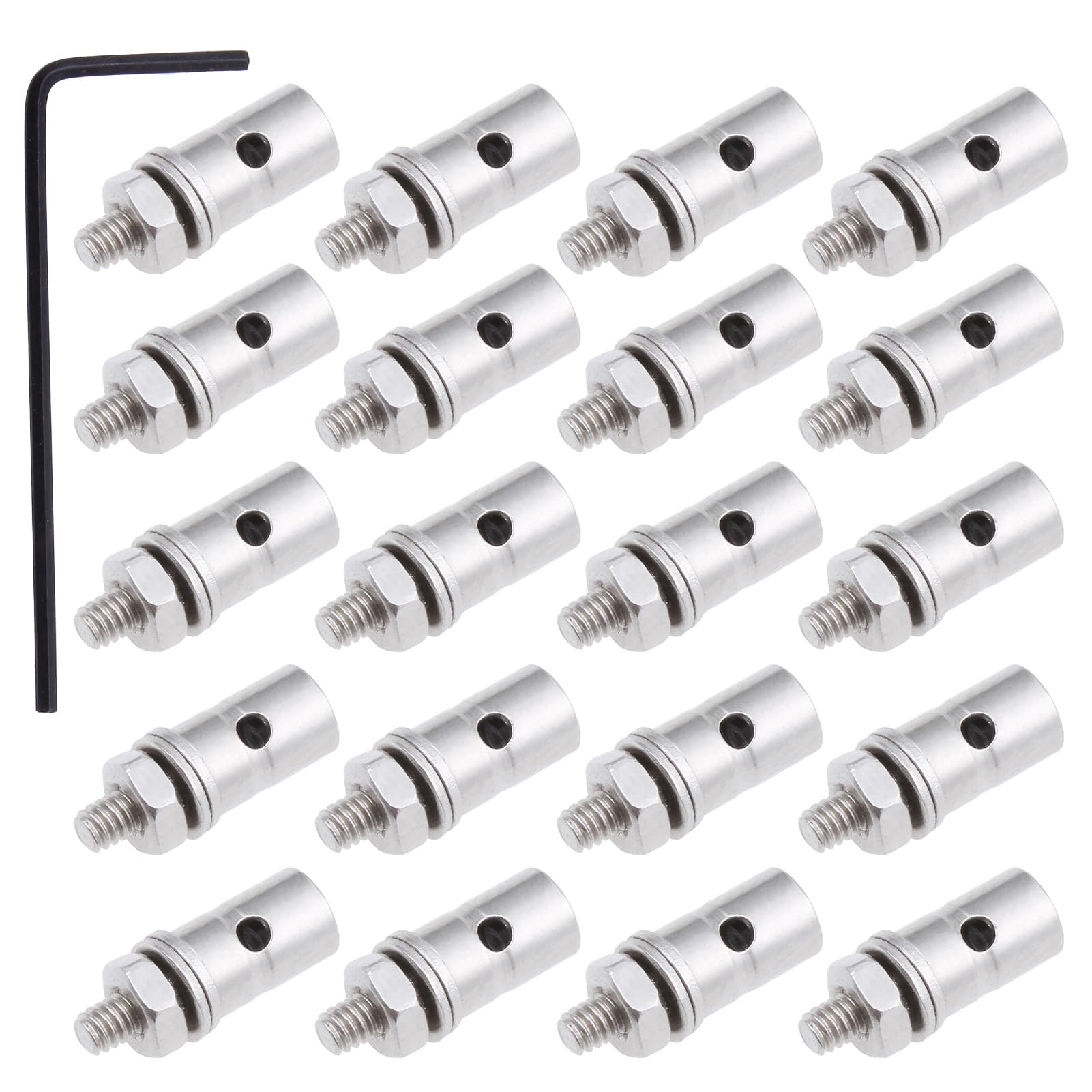 FriHobby 25-Pack Adjustable Push Rod Connector 1.3mm Linkage Stoppers for RC Airplane Plane Replacement