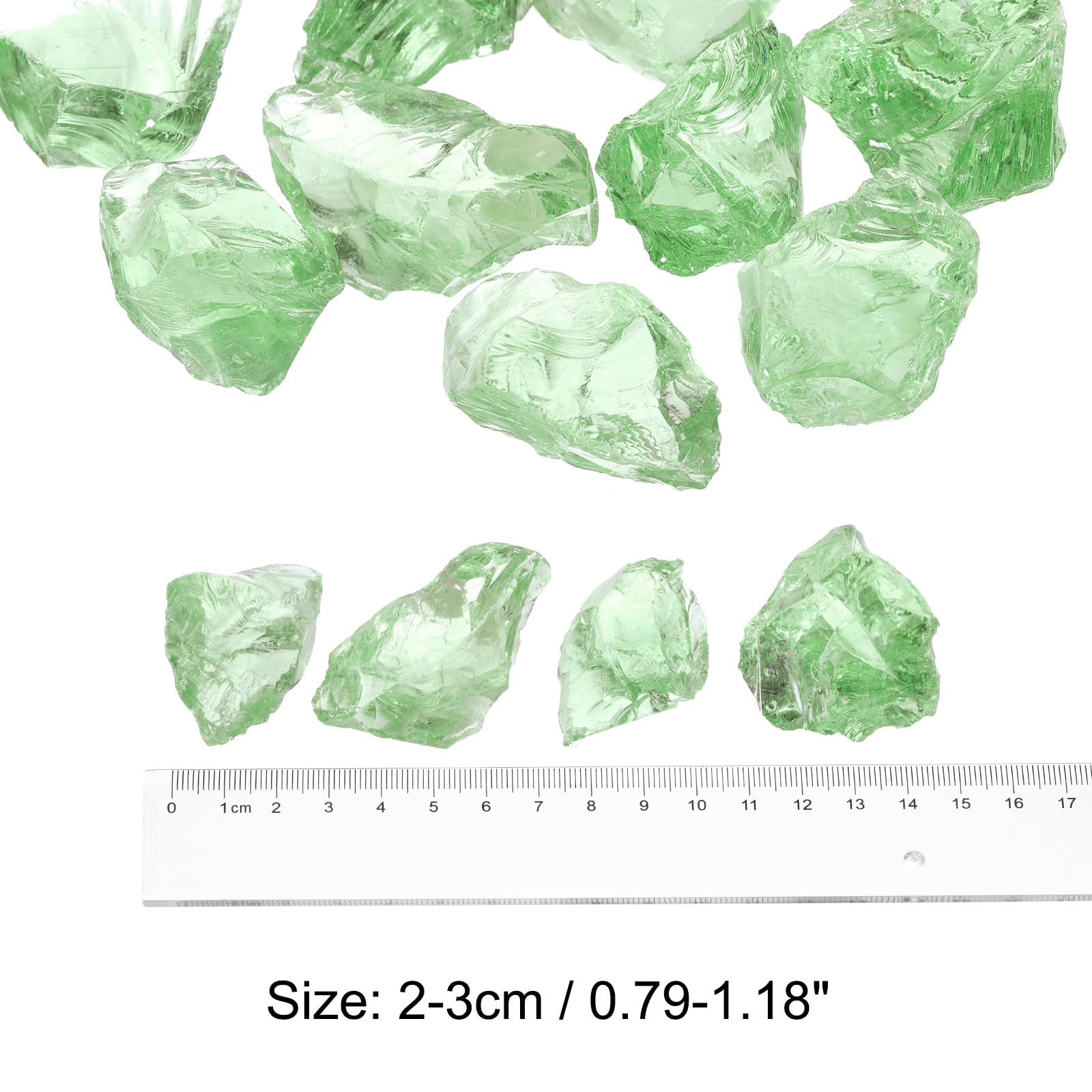 QUARKZMAN Fuoco Vetro per Fuoco Fossa 2-3cm(1/9") Alta Lucente Riflettente Vetro Rocce per Naturale O Propano Caminetto Sicuro per Aperto e Interno Fuoco Fossa Vetro Verde Oliva