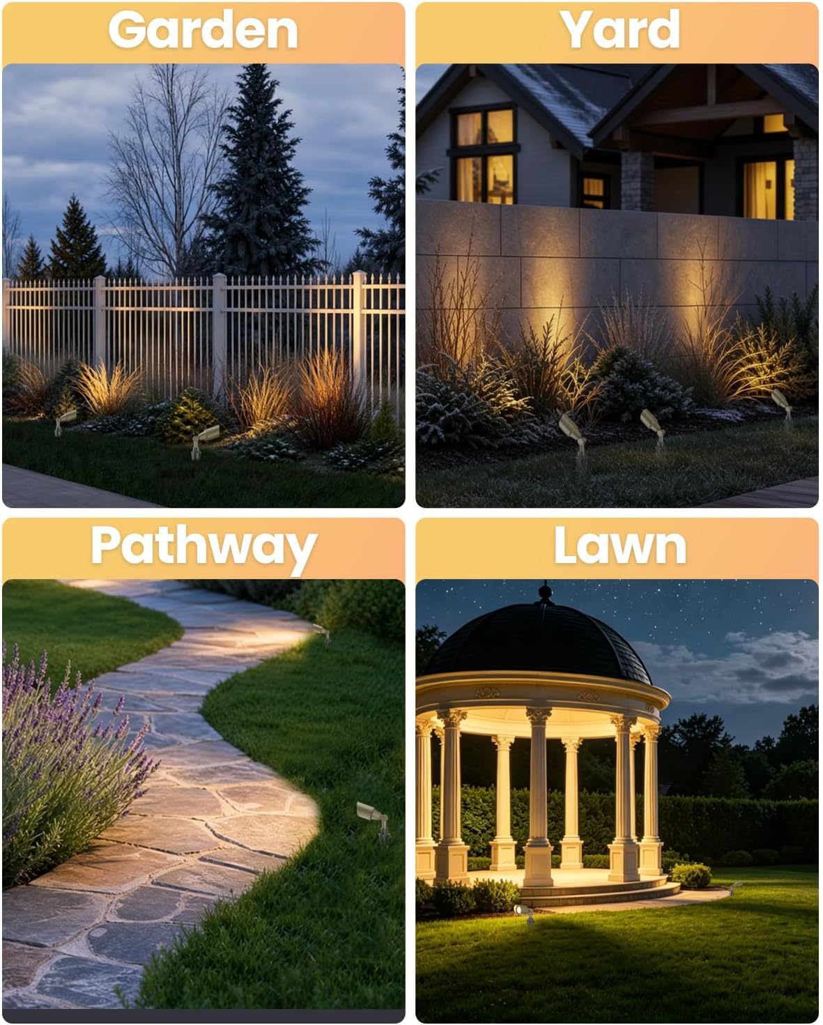 Cheopha MR11 Low Voltage Landscape Light 12V Mini Spotlight 3W 2700K 2-Pack | Low Voltage Mini Spotlight, Replaceable MR11 Led Bulb 250lm, for Garden Accent Outdoor Lighting