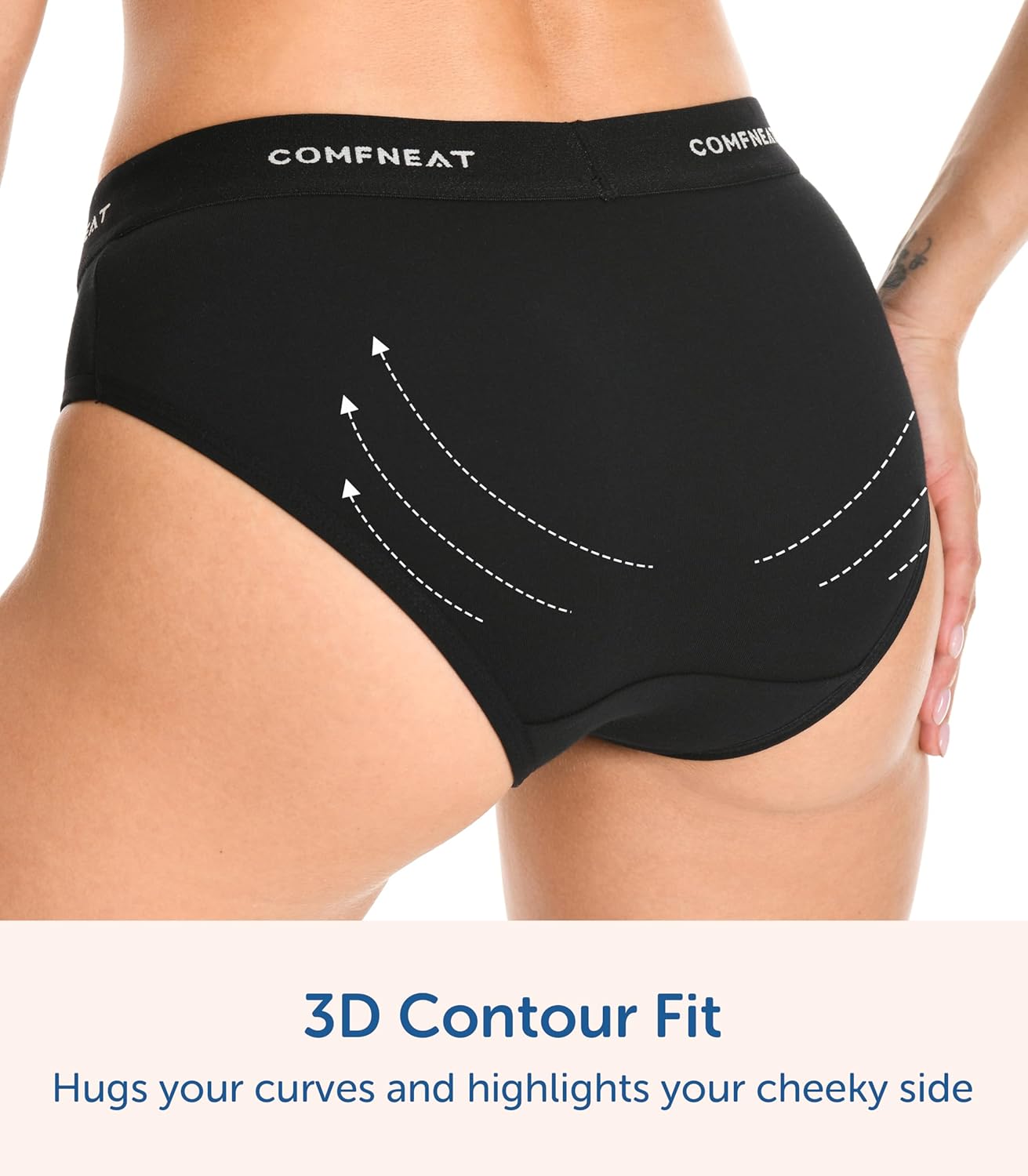 Comfneat Women's 3-Pack Stretchy Briefs Cotton Spandex Underwear - Image 5