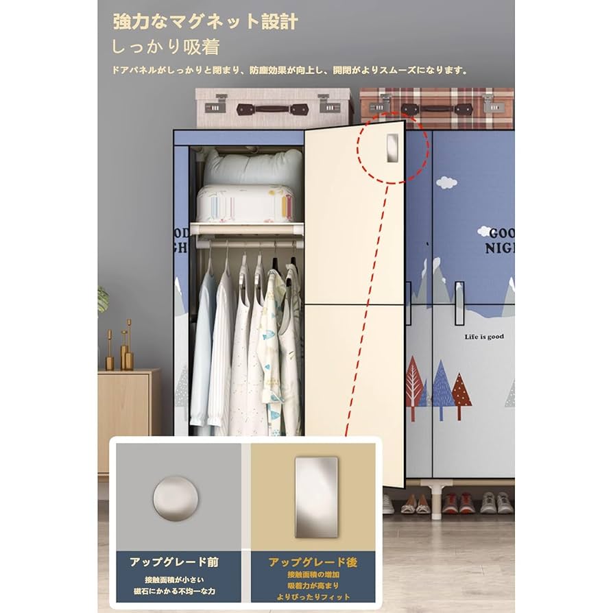 Amazon｜ワードローブ カバー付き,CTHGYOF クローゼット