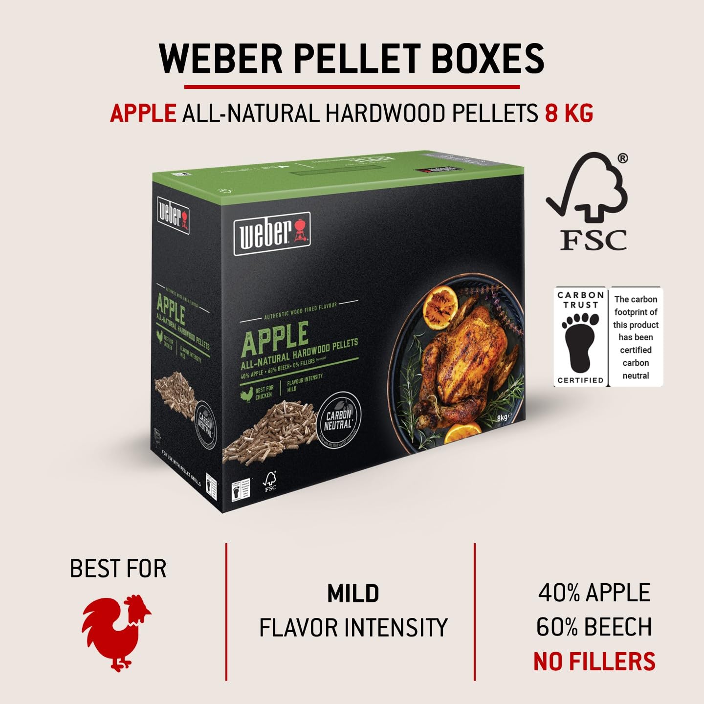 Pellet di legno FSC Weber - Melo Cod. 18291