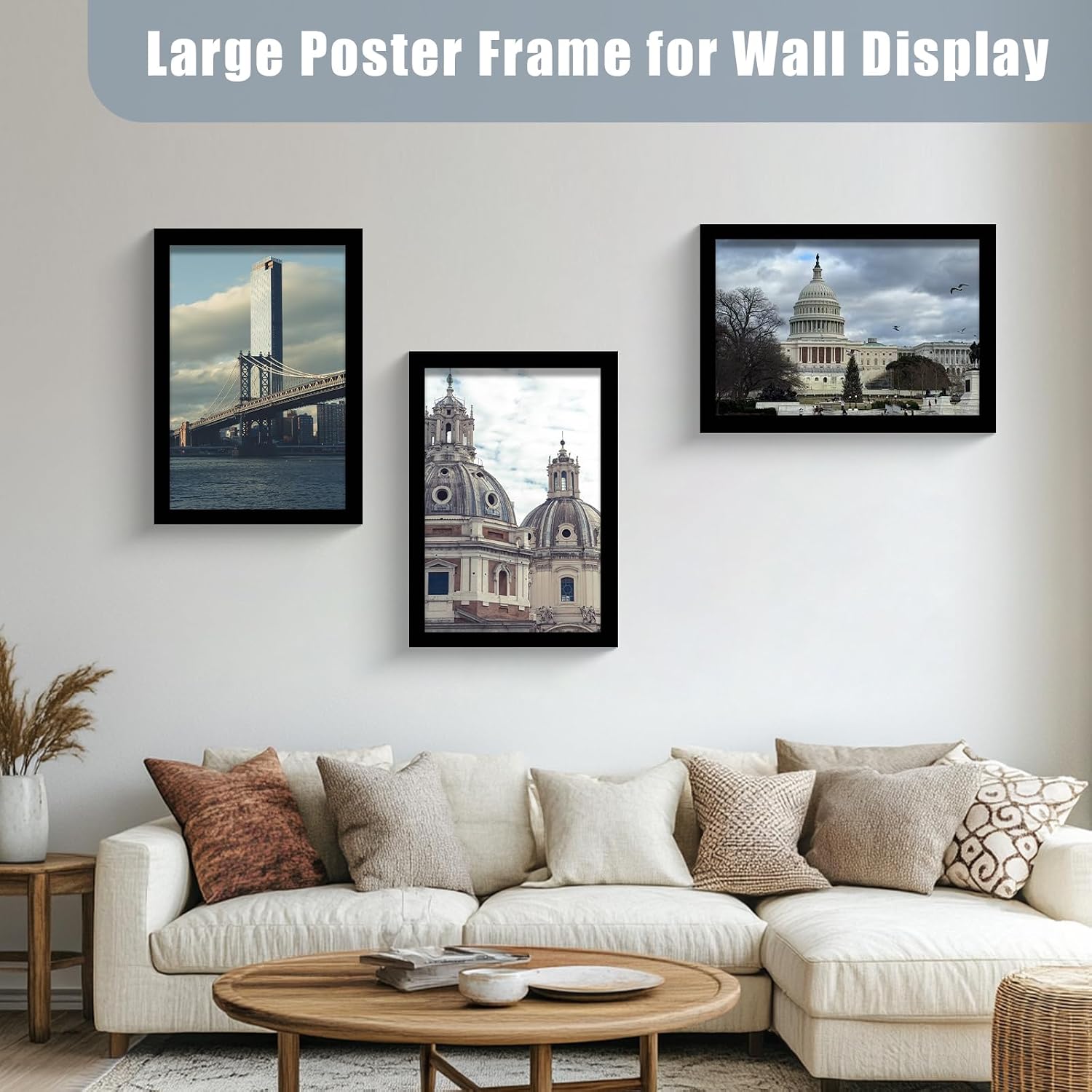 LUCKYLIFE 16.5x23.4 Frame in Black, Gallery Frame for Wall Mounting, 2 Pack image 4