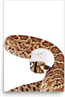 Funny Western Diamondback Rattlesnake Wall Art Poster 12x18 Inches Unframed - Cute Pet Towel Head Design Bathroom Decor Print - Gifts for Rattlesnake Lovers
