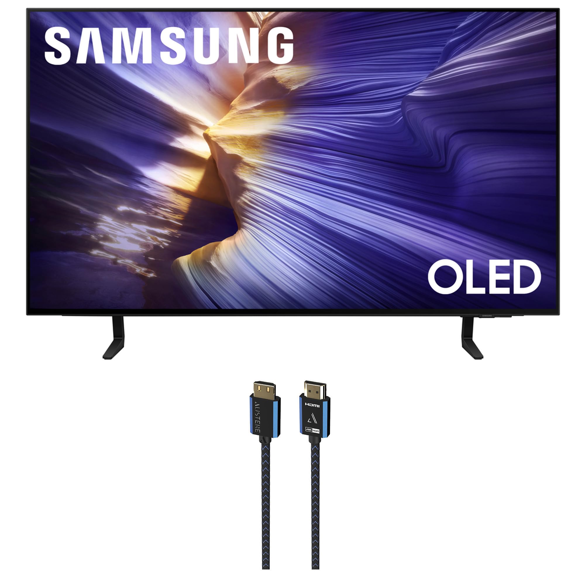 Samsung QN42S90FAEXZA 42 Inch 4K OLED Smart TV with an Austere 5S-4KHD2-2.5M V-Series 2.5m Premium 4K HDR HDMI Braided Cable (2025)