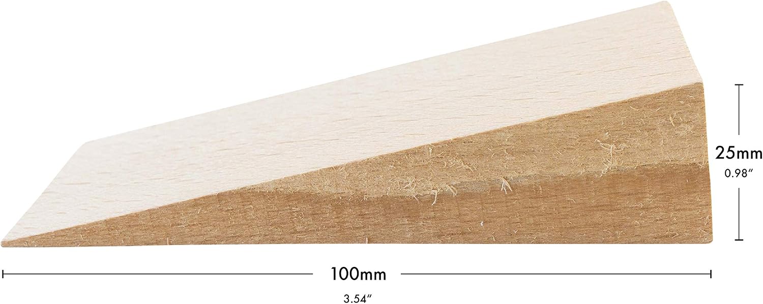 Door Stops, Secure Wood Door Stoppers for Decor and Security, Chair Caning Tool, Decorative Door Holder |3.94" x 1.57" x 0.98"| - haggiy® (10 Pack)