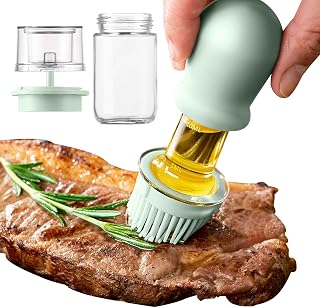 2-in-1 Oil Dispenser Bottle With Silicone Brush | Barbecue Basting Dispenser For Kitchen Cooking, Fryer, Sauce, Vinegar, BBQ, Grill, Salad, Baking, Home, Picnic, Outdoor Camping Grilling Tools