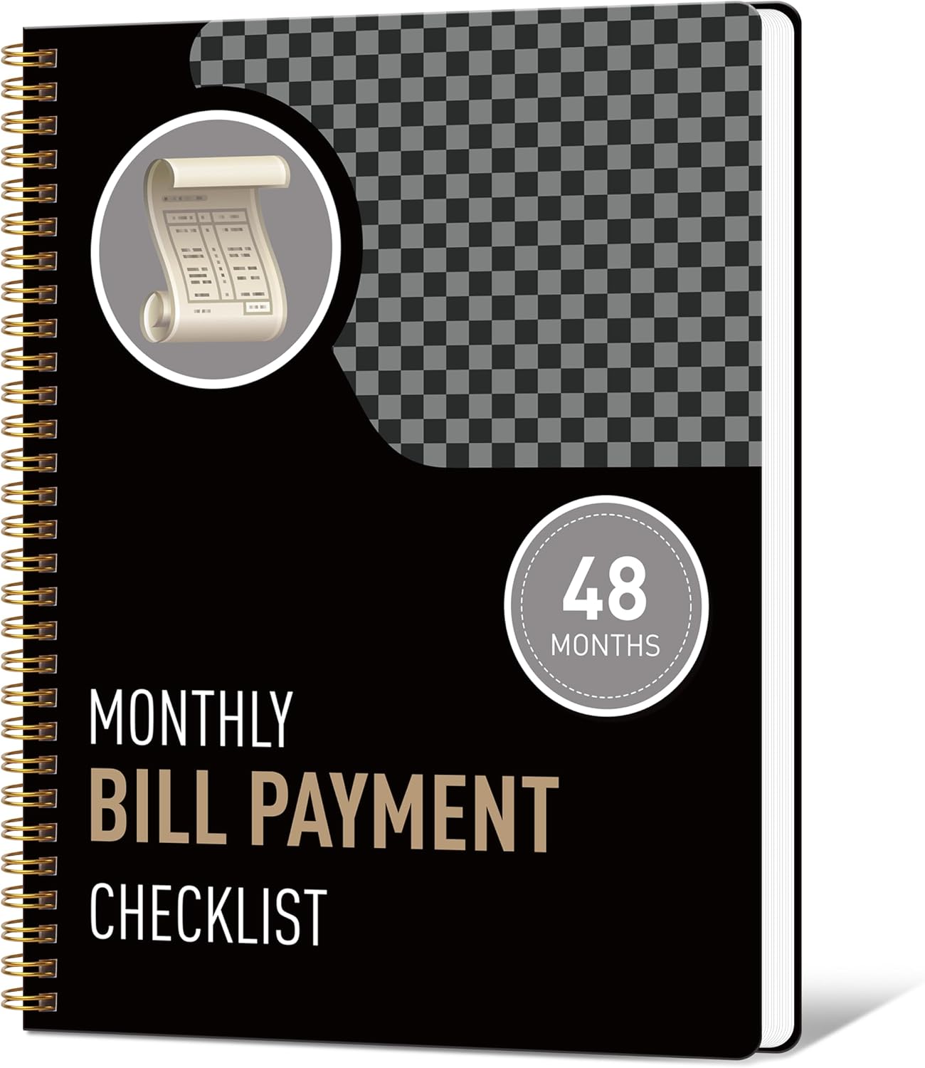 Undated Monthly Bill Payment - 48-Month Undated Financial Organizer with Income Tracker, Savings & Debt Management, Yearly Goals, Expense Tracking 8×10 In, Black