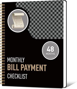 Undated Monthly Bill Payment - 48-Month Undated Financial Organizer with Income Tracker, Savings & Debt Management, Yearly Goals, Expense Tracking 810 In, Black