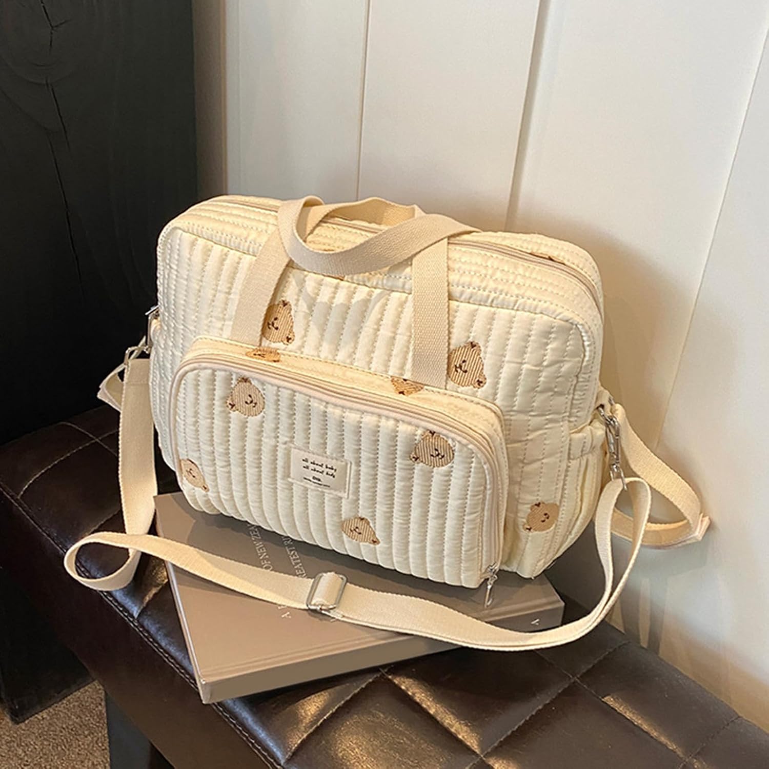 Large Capacity Embroidered Mother Bag Fashionable Diaper Organiser Case for Baby Essential Product