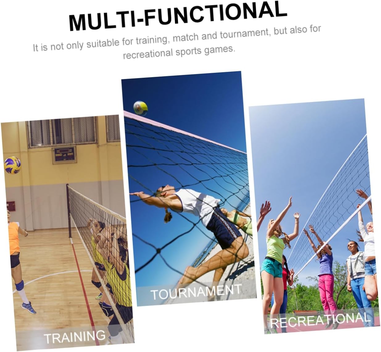 Standard Volleyball Net Durable Pe Replacement Net for Indoor and Outdoor Practice Lightweight and Portable for Backyard Beach Garden and Gym Use