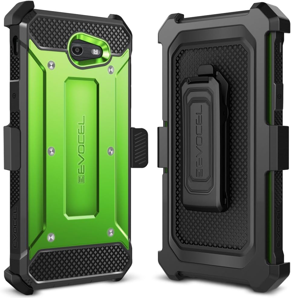 Galaxy J7 Prime/ J7 V / J7 2017 Case, Evocel [Explorer Series] with Free [Glass Screen Protector] Premium Full Body Case [Belt Clip] for Galaxy J7 Perx/Galaxy Halo / J7 Sky Pro/SM-J727, Green