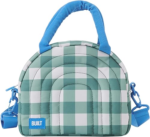 Miniatura 8 de BUILT Puffer Water-resistant Polyester Satchel, Lightweight Insulated and Reusable with Detachable Adjustable Strap, Mulberry Gingham