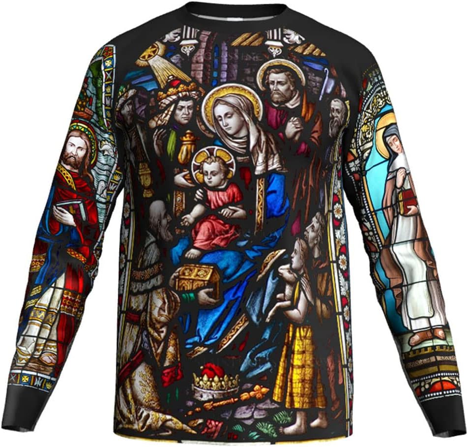 Bicycle Men Long Sleeve Motocross Shirt Road Wear Jesus style Moto Sport Jersey Downhill Bike Mountain Top Sport Ride Clothes