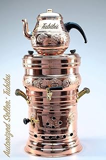 Tubibu Handmade Copper Charcoal Samovar Tea Pot Set