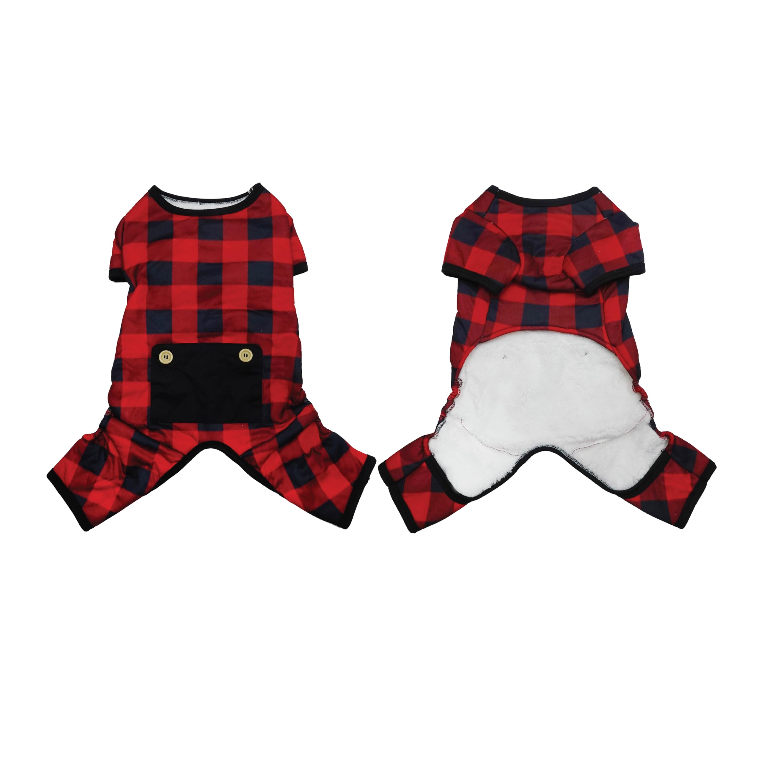 Best Furry Friends Pajamas for Dogs, Red Buffalo Check, Medium