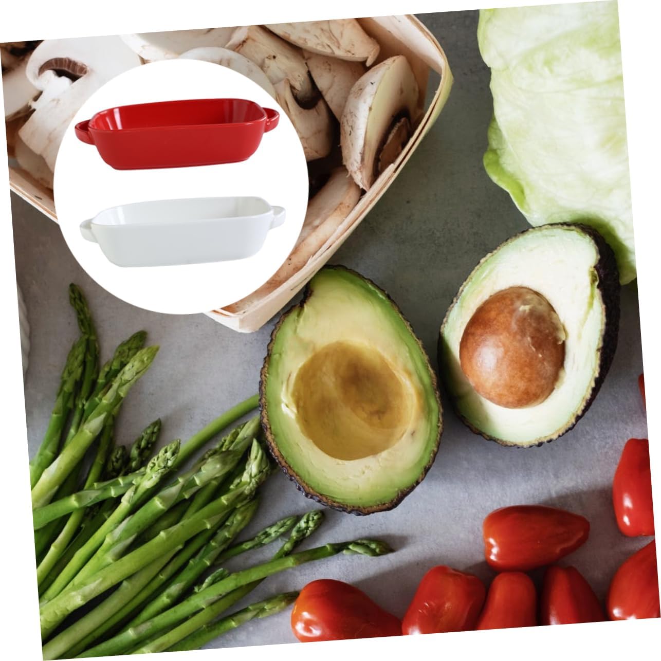 2pcs Baking Tray Ceramic Bakeware for Cheesecakes Bread and Hot Dishes High-temperature Resistant Easy to Clean for Home Baking