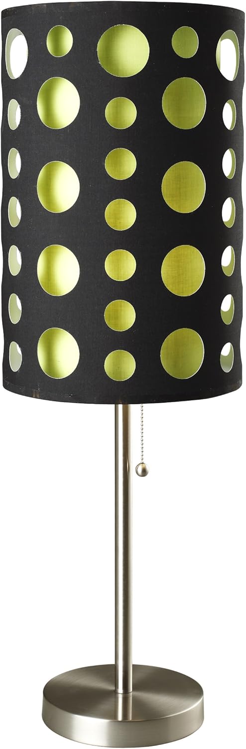 Ore International, Inc ORE International 9300T-BK-GN Modern Retro Table Lamp, 16" x 16" x 33", Black/Green