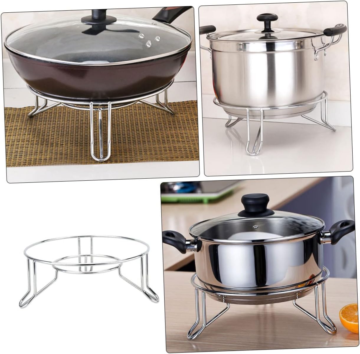Unomor Multi-Functional Kitchen Rack Heatproof Pot Stand Steam Pot Rack Non-Slip Sturdy Design