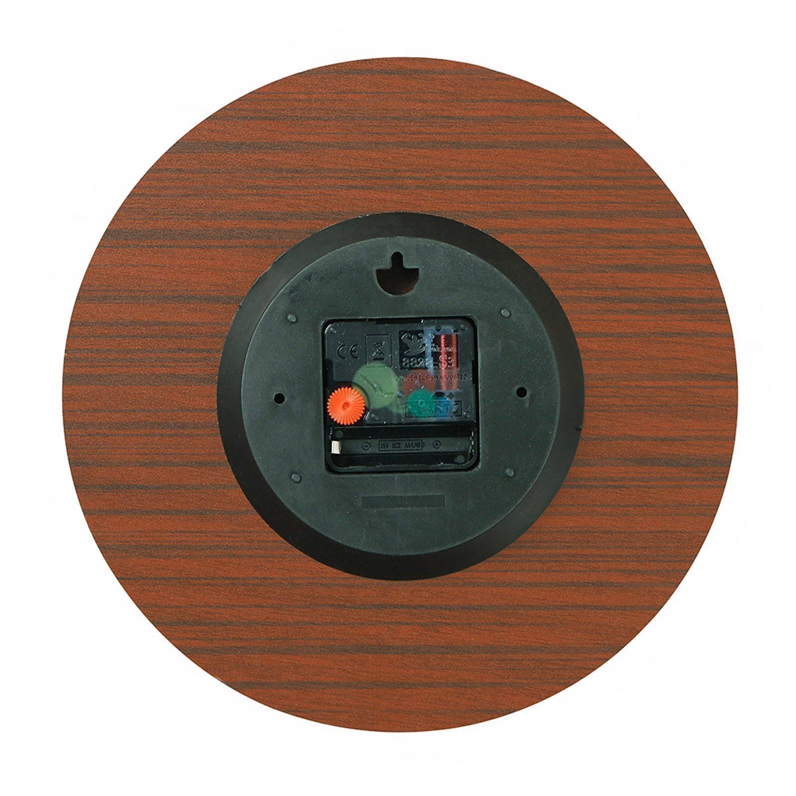 Orologio Da Parete In Legno 60 Cm – Design Paris Nostalgia – Moderno, Rotondo, Per Cucina O Soggiorno – Funziona Con 1 Batteria AA