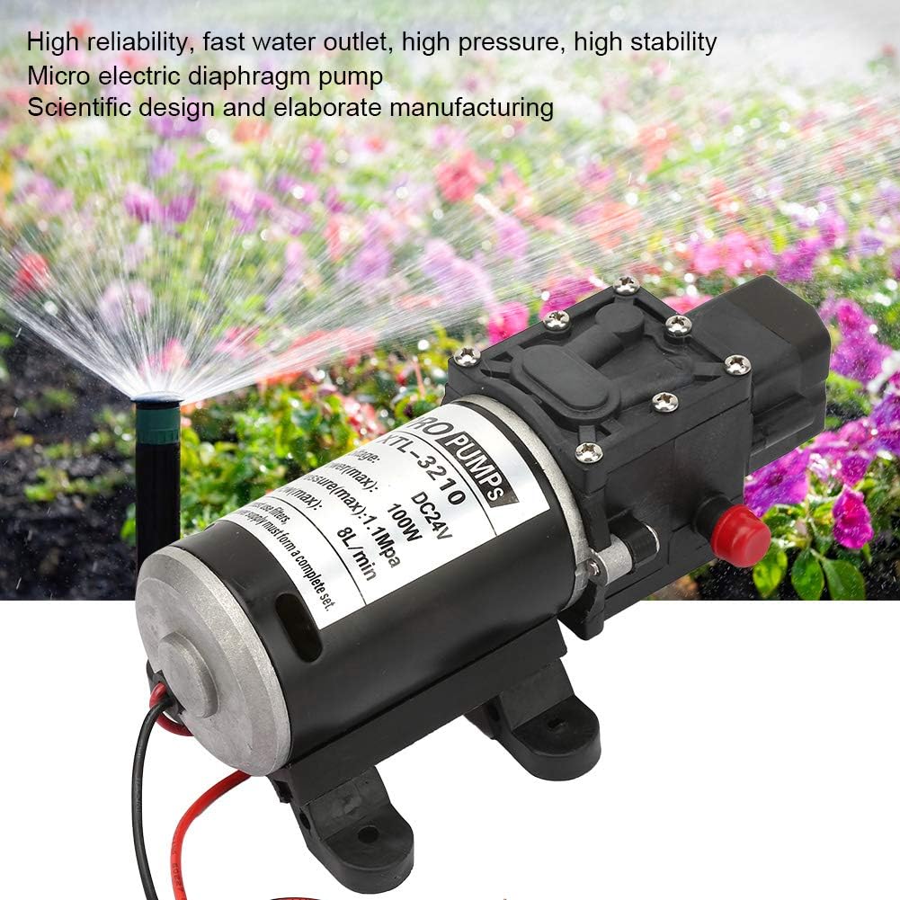 ViaGasaFamido 24V Diaphragm Water Pump, Self Priming High Pressure Water Pump, Washdown Water Pump, with Pressure Switch for Caravan/RV/Boat/Marine