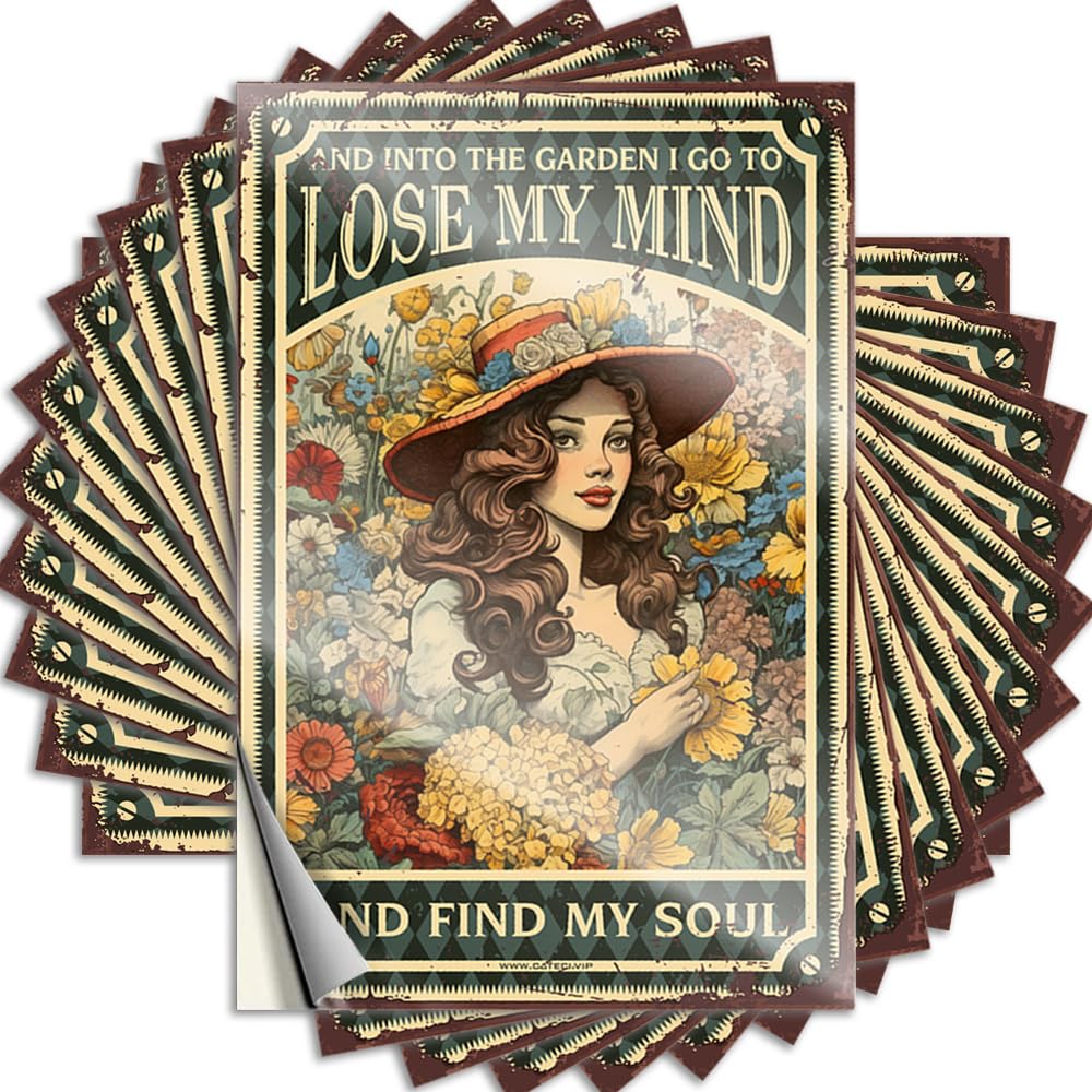 Decals Crazy, Fall Bottle and Into The Garden I Go to Lose My Mind and Find My Soul | Funny Stuff(8X12CM)