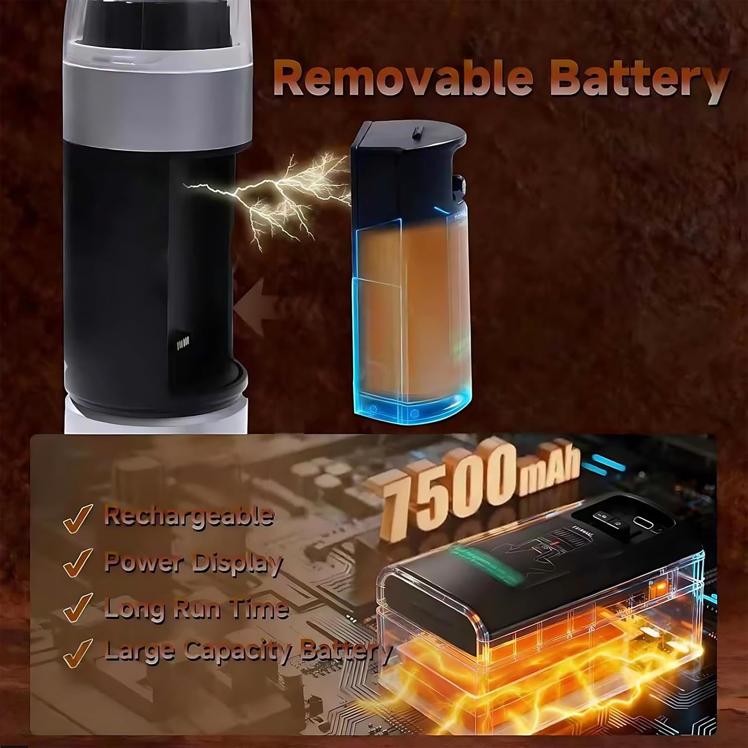 Portable Coffee Maker, Removable 7500mAh Battery, 20Bar High-Pressure Fast Extraction, USB Charging, Stand & Carry Bag, Supports Coffee Grounds & NS Pods, Ideal Camping Makers for Travel