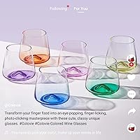 Vista 17 de ColoVie Martini Glasses set of 6,Champagne Flutes set of 6, Stemless, Colored