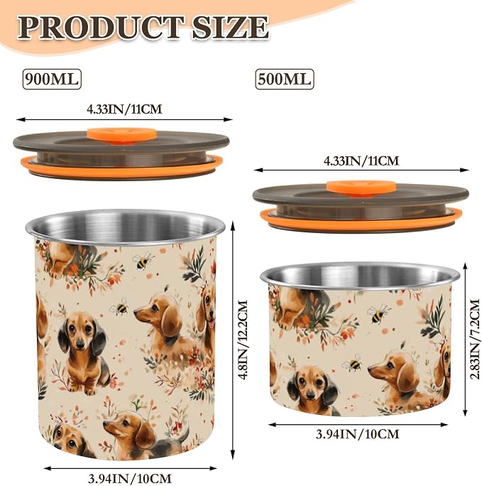 Caihoyu Canister Acero Inoxidable 500ml Hermético miniatura 3