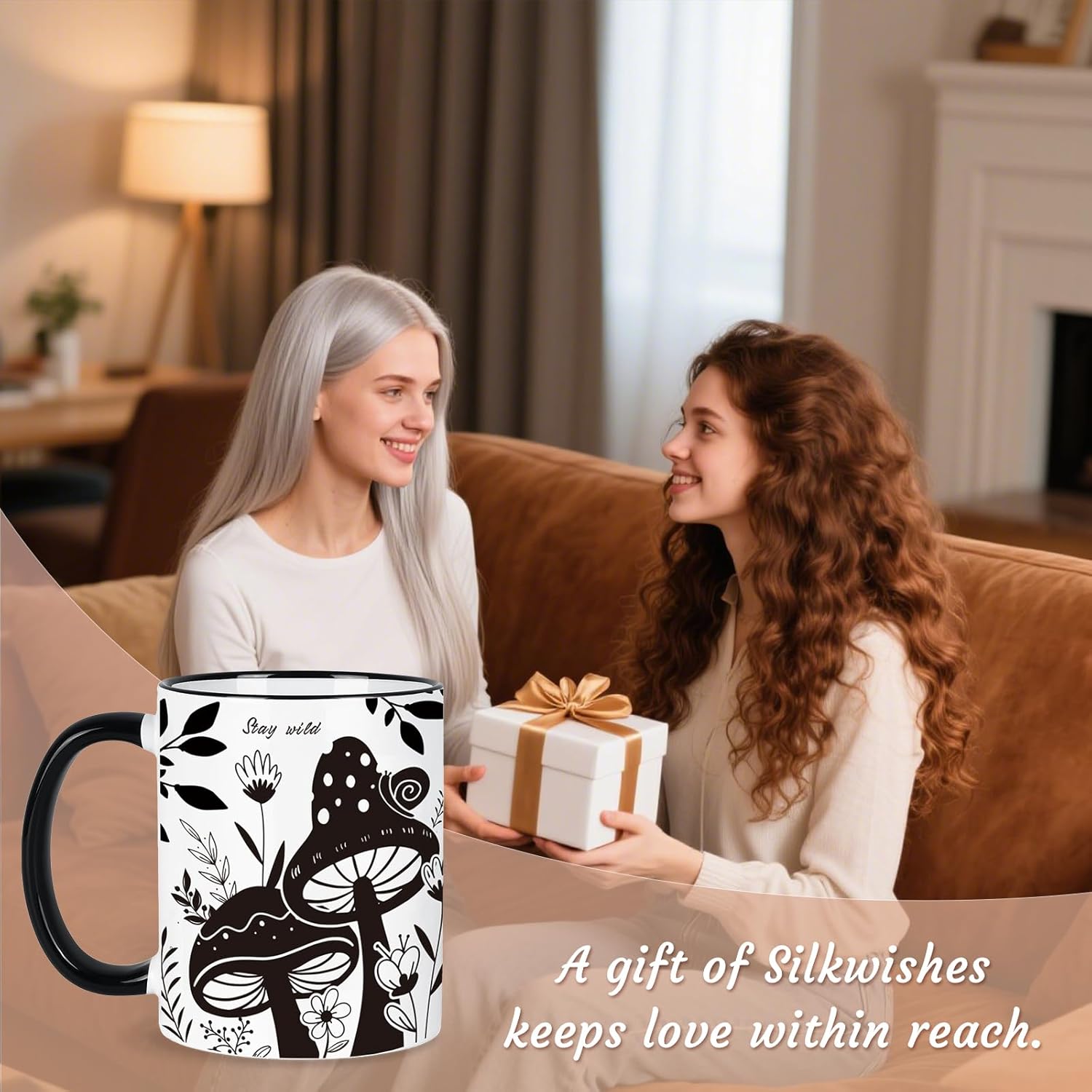 Mushroom Gifts for Women, 11 Oz Boho Coffee Mug, Valentines Day Birthday Gift for Woman, Hippie Gifts for Women, Mushroom Cup, Cute Coffee and Tea Mug Microwave & Dishwasher Safe - Image 7