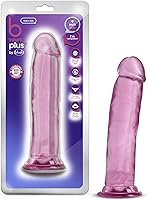 Vista 8 de Blush B Yours Plus Thrill N' Drill - Consolador realista de 9 pulgadas, hecho a mano, suave, transparente, morado, compatible con arnés de ventosa