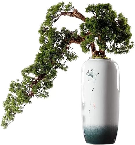 SUNESA Plantas artificiales en maceta árbol bonsái artificial de estilo chino árbol bonsái de bienvenida decoración interior grande planta en maceta