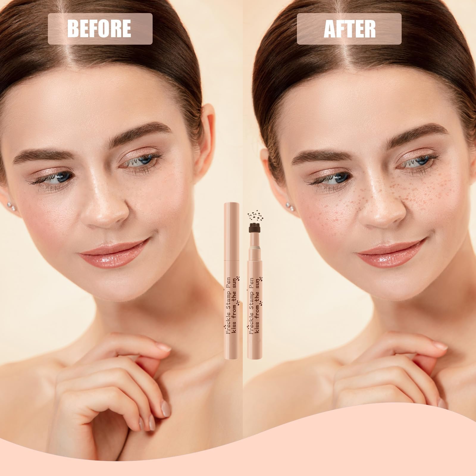 Due Penna per Lentiggini, Freckle pen Lunga Durata Impermeabile, per Un Look Naturale, a Lunga Tenuta e Waterproof, Perfetto per Il Look Quotidiano e per Le Occasioni Speciali