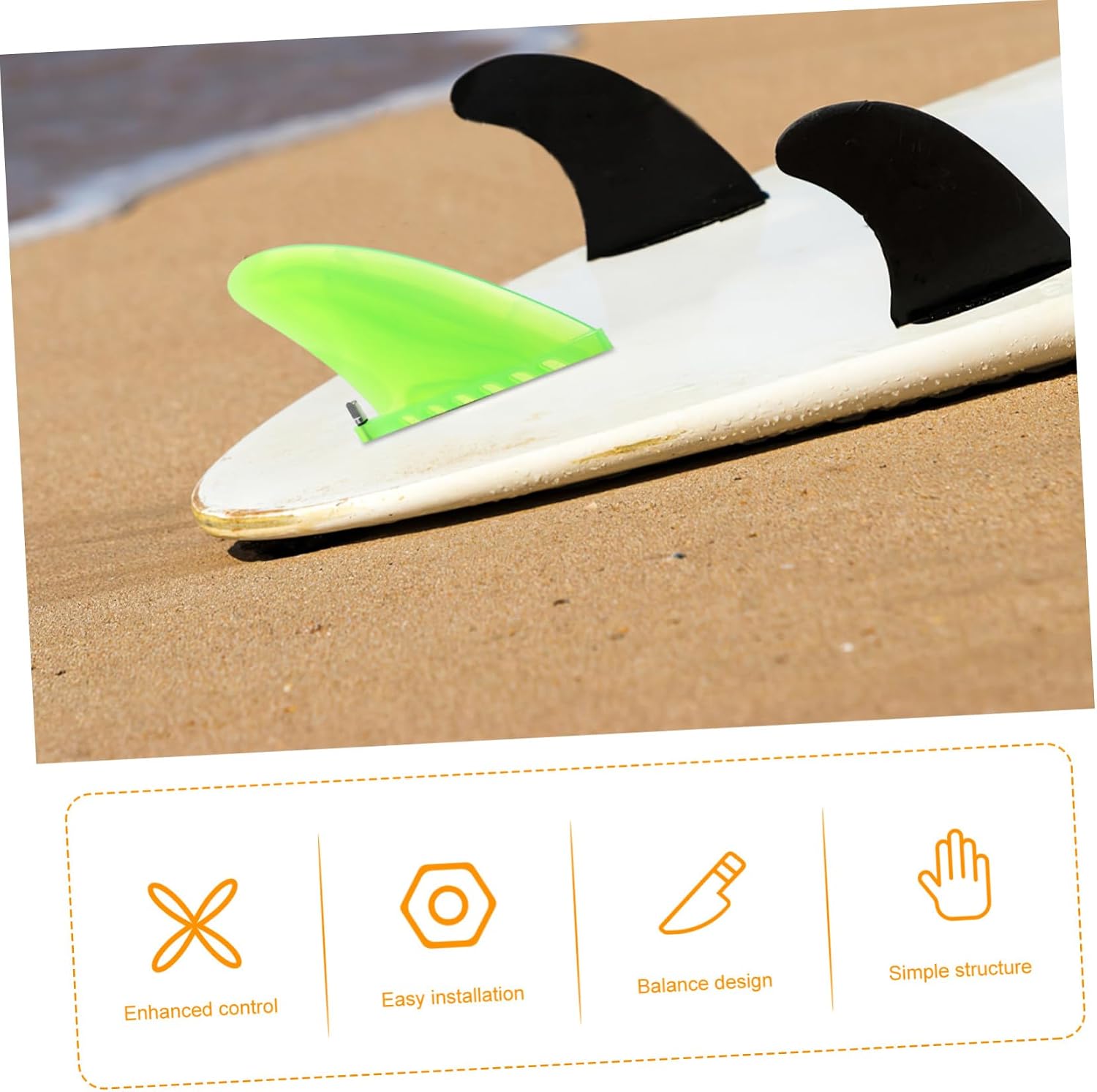 balacoo Detachable Surfboard Tail Fin Lightweight TPU Design for Enhanced Stability and Control Easy Installation with Screw for Boards and Surfing Adventures